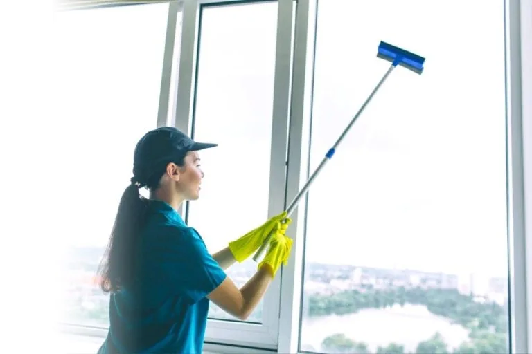 cleaning lady performing house maid services
